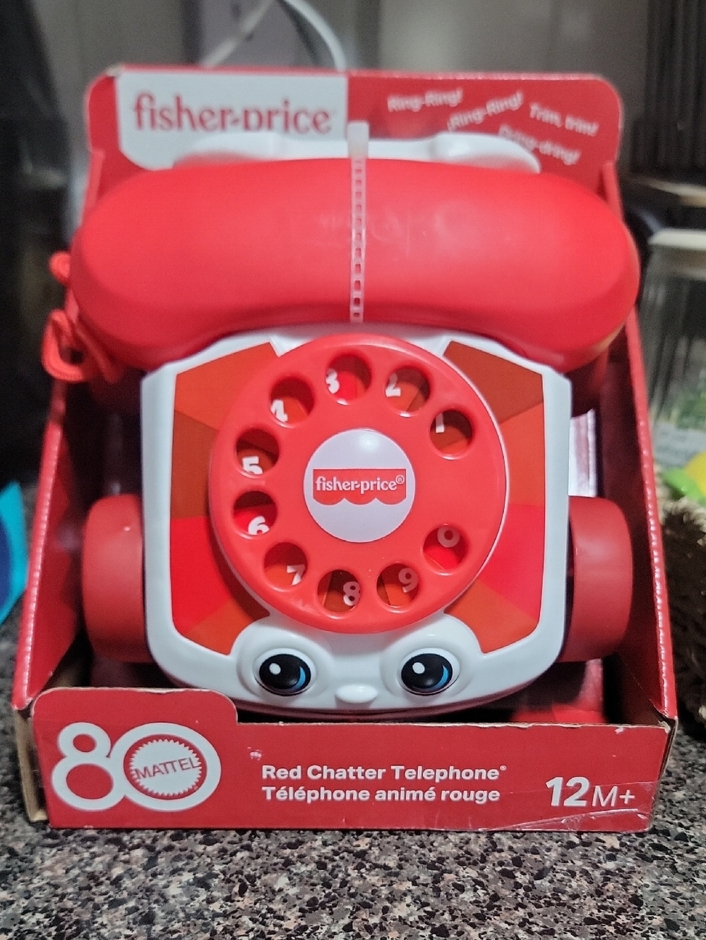 Fisher-Price Red and White Rotary Chatter Telephone